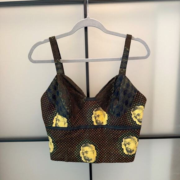 Women’s African Print Ethnic Malcom X Tank Top Bustier Handmade Women’s M/L - Picture 2 of 15